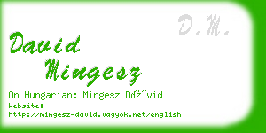 david mingesz business card